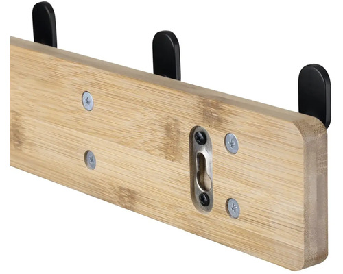 Garderobenleiste aus Bambus mit Haken