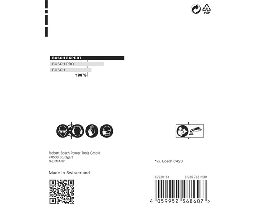 Informationen zu Bosch Expert, Bosch Pro und Bosch Produkten, sowie Sicherheitshinweise und Recyclinghinweise.