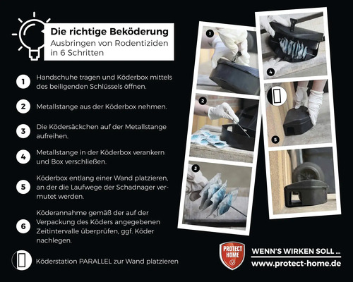 Anleitung zum Ausbringen von Rodentiziden in sechs Schritten mit einer Köderbox