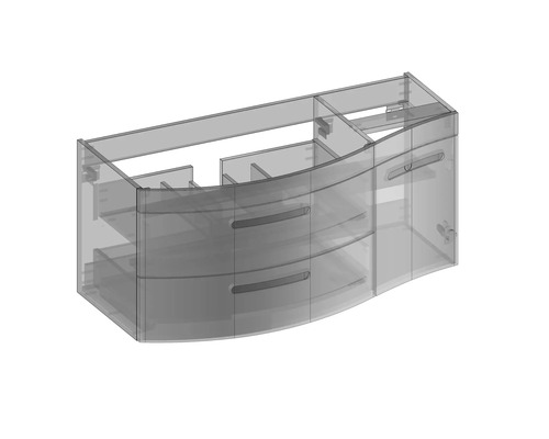 Waschbeckenunterschrank mit Schubladen und Tür