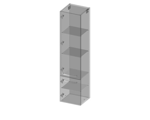 Hochschrank mit Regalböden und Schubladen zur Aufbewahrung