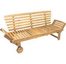 Holzliege mit Rädern für den Garten