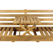 Holzgartenbank mit ausklappbarem Tisch