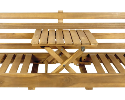 Holzgartenbank mit ausklappbarem Tisch