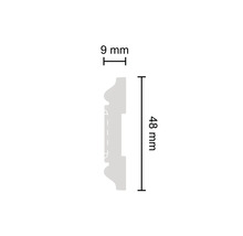 Profilleiste Querschnitt mit Maßangaben 48 mm Höhe und 9 mm Breite