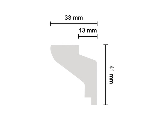 Profilleiste mit den Maßen 33 mm Breite und 41 mm Höhe