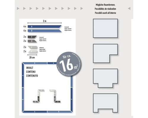 Illustration zur Raumgestaltung mit circa 16 Quadratmeter Fläche