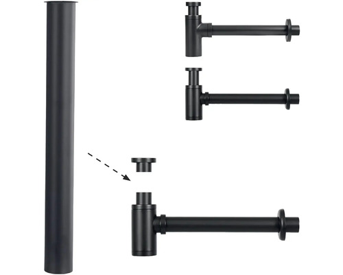 Siphon mit Tauchrohr und Abgangsrohr für Waschbecken
