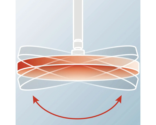 Illustration eines Deckenventilators mit Drehbewegung