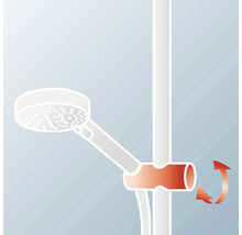 Illustration einer Duschstange mit verstellbarer Duschhalterung