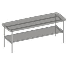 Couchtisch mit Glasplatte und Ablage