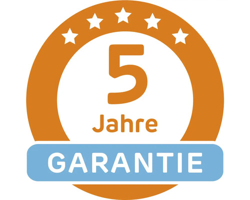 Symbol für fünf Jahre Garantie