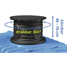 Drehbarer und kürzbarer Schachtaufsatz von 46 bis 76 Zentimeter
