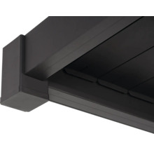 Detailansicht einer Aluminium Terrassenüberdachung mit Lamellen