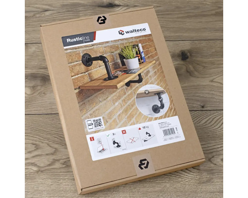 Verpackung einer Wandregalhalterung im Industrial Design
