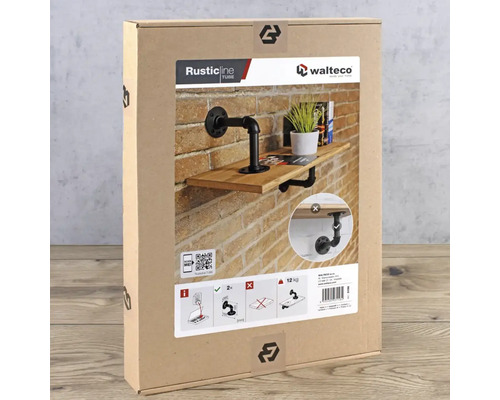 Verpackung einer Wandregalhalterung im Industrial Design
