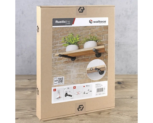 Verpackung der Walteco Rustic Line Tube Wandregalhalterung