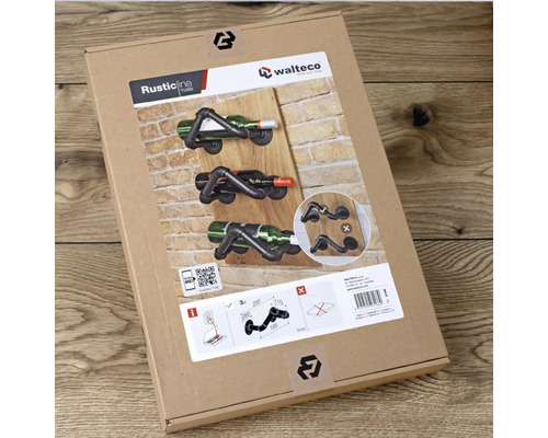 Verpackung einer Weinregalhalterung im Rohdesign