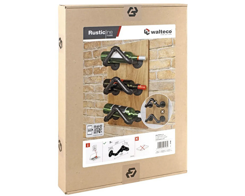 Verpackung einer Weinregalkonstruktion aus Rohren im Industrial Style