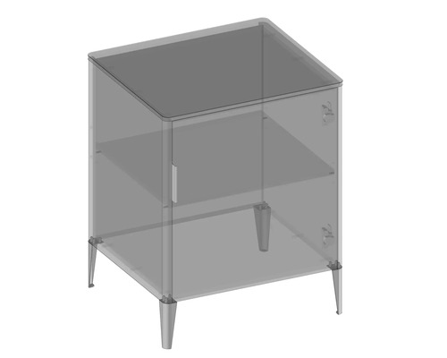 Nachttisch mit Tür und zwei Regalen