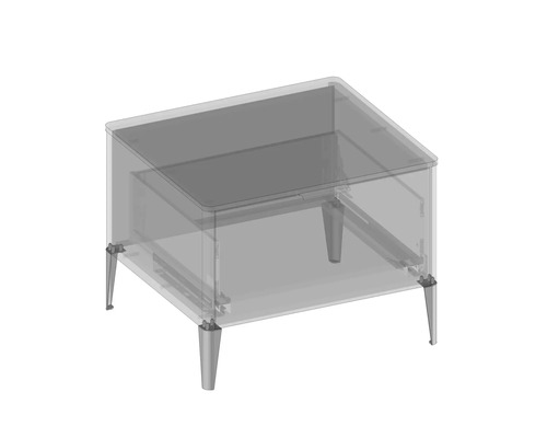 Ansicht eines Badezimmermöbels mit Beinen