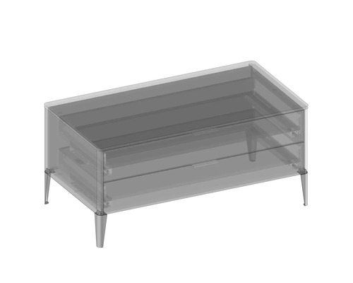 Waschbeckenunterschrank mit zwei Schubladen und Füßen