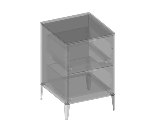 Badezimmerschrank mit zwei Schubladen und Füßen