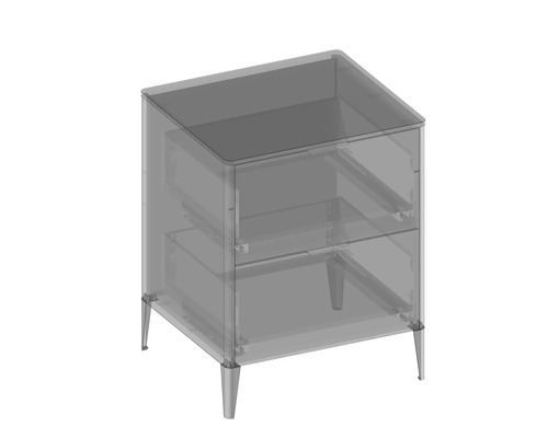 Nachttisch mit zwei Schubladen und Beinen