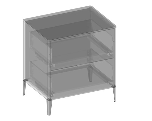 Waschtischunterschrank mit zwei Schubladen und Füßen