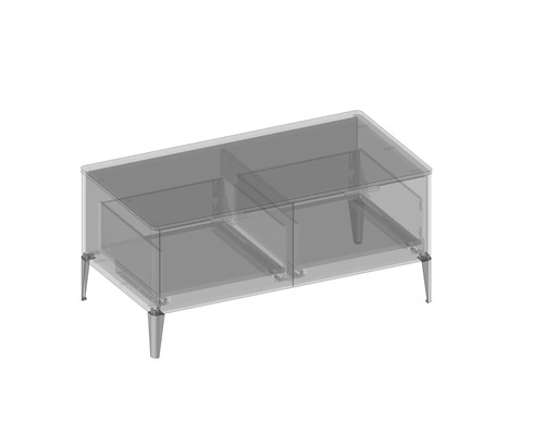 Moderner Waschtisch mit zwei Schubladen und Füßen