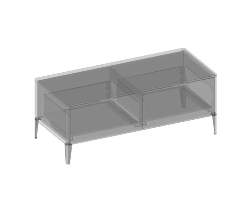 Fernsehschrank mit zwei Schubladen und Füßen