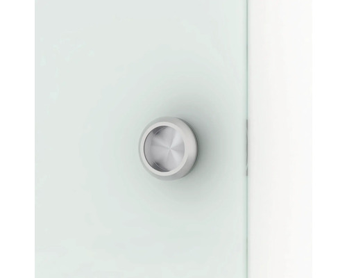 Türgriffmuschel aus Metall an einer Glastür