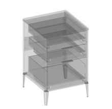 Waschbeckenunterschrank mit drei Schubladen und Füßen