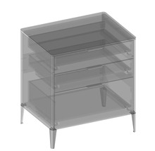 Waschbeckenunterschrank mit drei Schubladen und Füßen