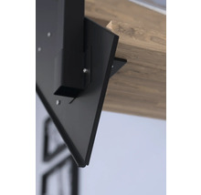 Pertura Wangentreppe Libra Eiche rustikal ohne Setzstufen Pulverbeschichtet Seitenwange Schwarz gerade 87 cm 14 Stufen / 15 Steigungen Stabgeländer