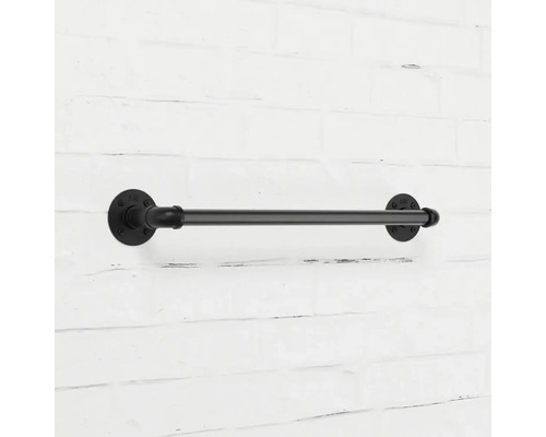 Schwarze Handtuchstange aus Metallrohr zur Wandmontage