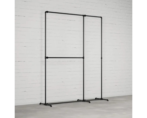 Doppelter Kleiderständer aus Metallrohren