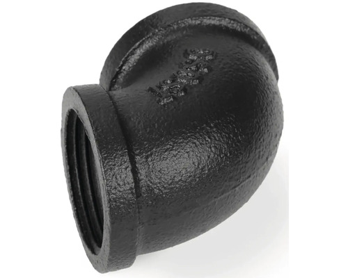Schwarzer Temperguss-Rohrbogen mit Innengewinde