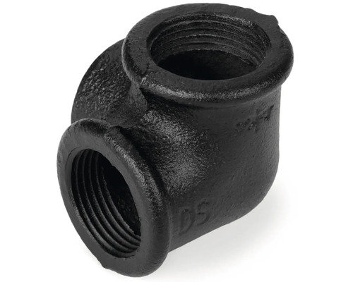 Schwarzer Temperguss-Winkel mit Innengewinde