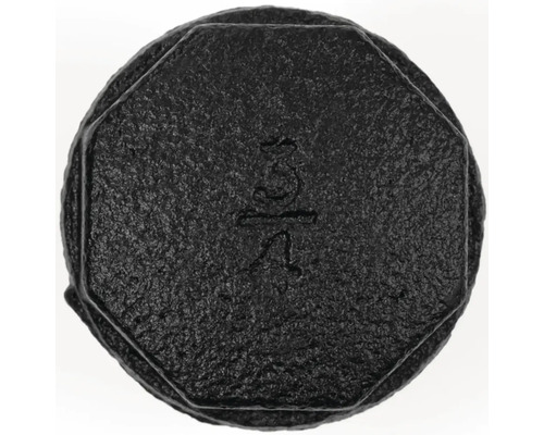 Verschlussstopfen aus Temperguss mit dem Aufdruck drei Viertel