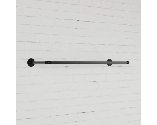 Schwarze Kleiderstange aus Metall zur Wandmontage