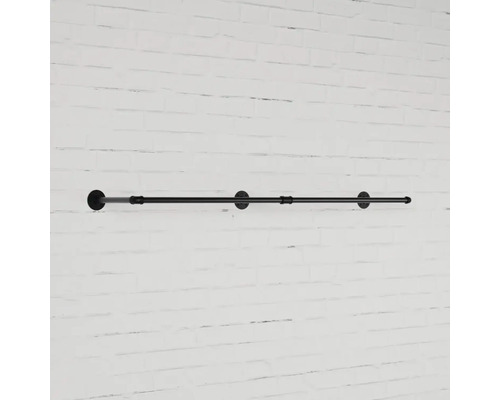 Schwarze Kleiderstange zur Wandmontage