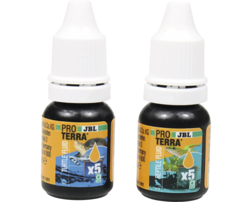 Zwei Flaschen JBL Pro Terra: Schildkrötenfluid und Reptilienfluid