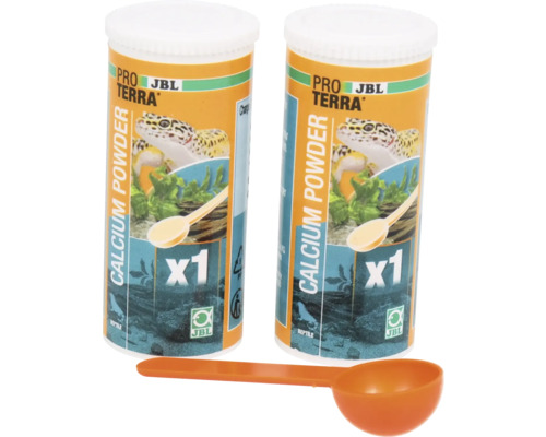 Zwei Dosen JBL ProTerra Calcium Pulver mit Dosierlöffel