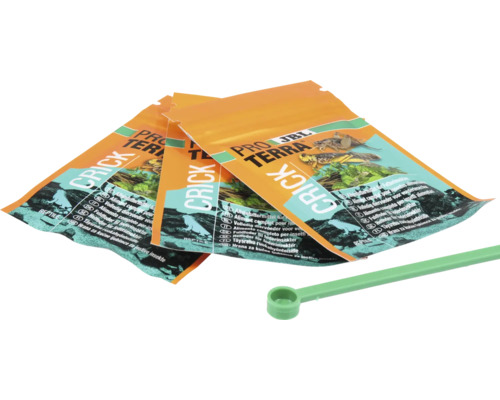 JBL ProTerra Crick Reptilienfutter, Packungen mit Futter und einem Dosierlöffel