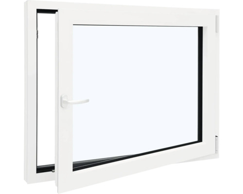 Geöffnetes, weißes Kunststofffenster