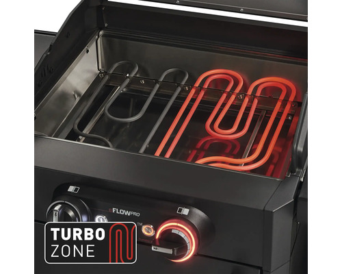 Innenansicht eines Gasgrills mit Turbo Zone Funktion