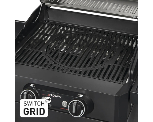 Grill mit Grillrost und eFLOWpro Logo