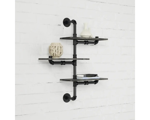 Wandregal mit drei Ebenen und Rohrdesign