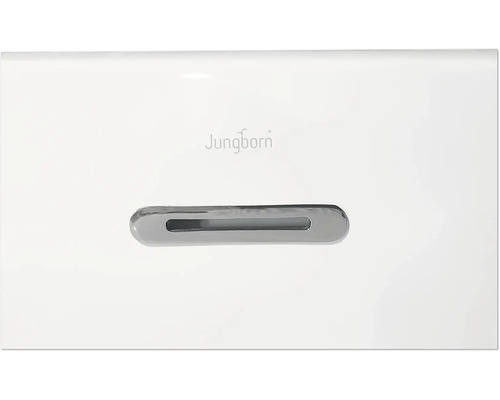 Jungborn Logo und Abdeckung für Überlaufgarnitur in einem Waschbecken
